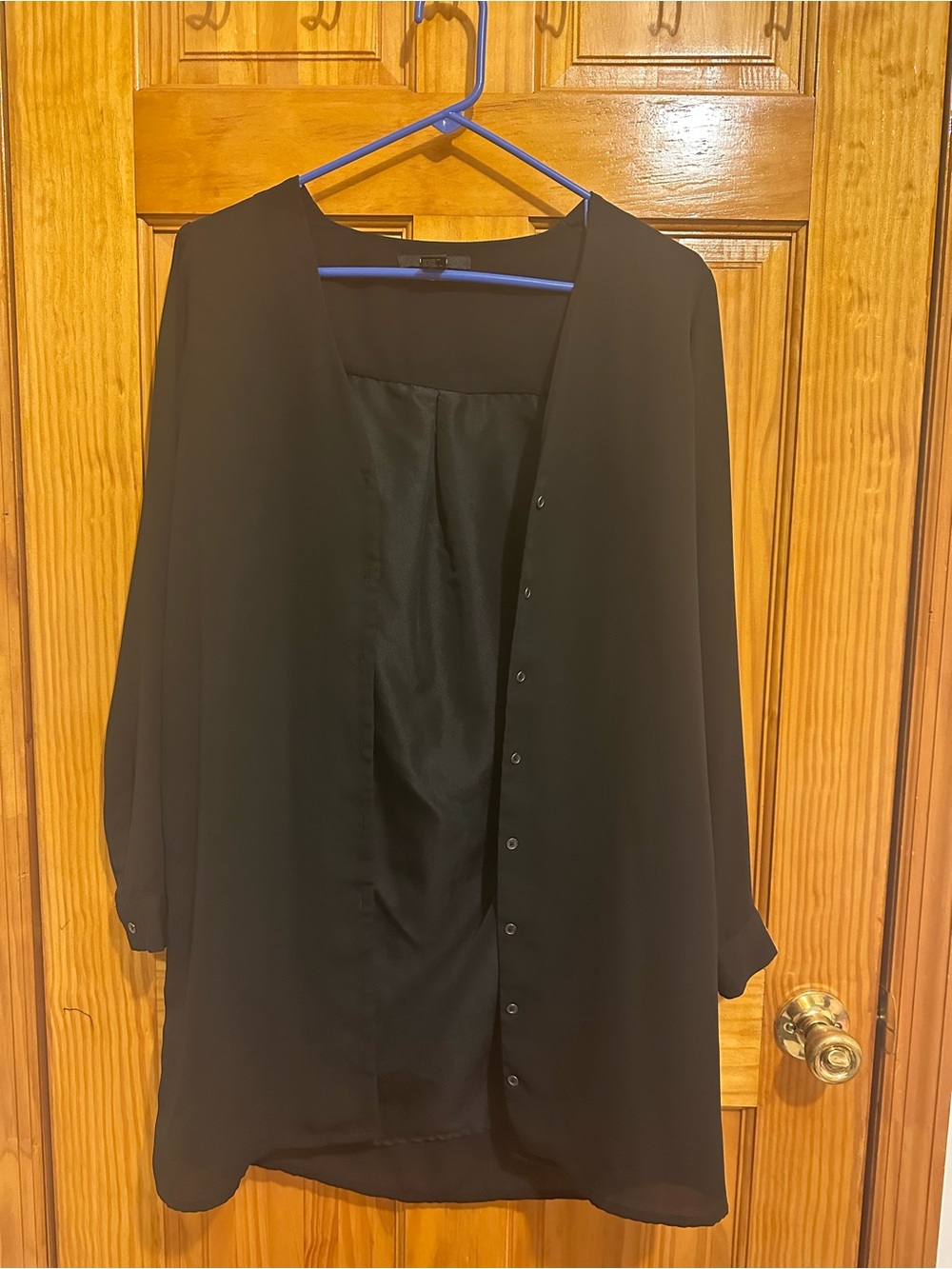 Forever 21 Black Lightweight Button-Down Shirt Jacket